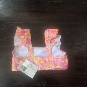 Angel Season Pink Floral Bikini Top Girls 7-8YEARS NWT Cozy Casual Comfort....